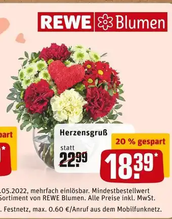 REWE Rewe blumen herzensgruß Angebot