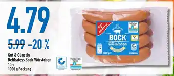 diska Gut & Gunstig Delikatess Bock Wurstchen 10er, 1 kg Angebot