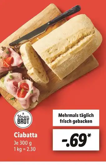 Lidl Unser brot ciabatta Angebot