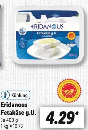 Lidl Eridanous fetakäse g.u. Angebot