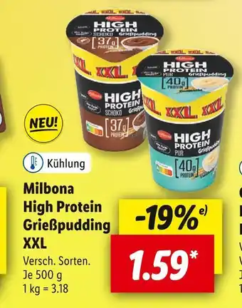 Lidl Milbona high protein grießpudding xxl Angebot