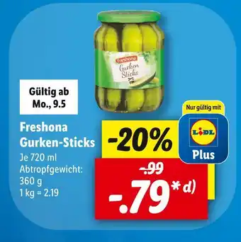 Lidl Freshona gurken-sticks Angebot