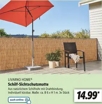 Lidl Livarno home schilf-sichtschutzmatte Angebot