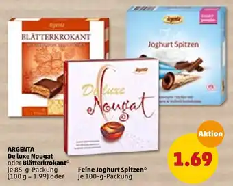 PENNY Argenta de luxe nougat oder blätterkrokant, feine joghurt spitzen Angebot