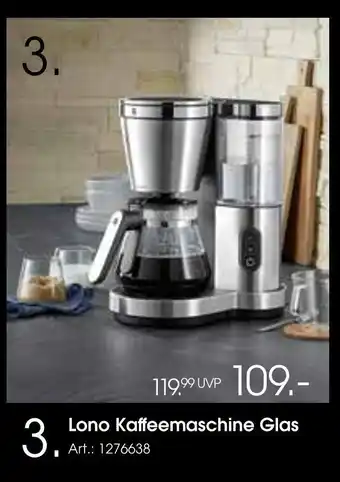 Zurbrüggen Lono kaffeemaschine glas Angebot