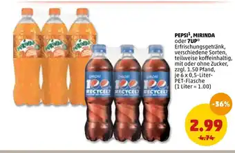 PENNY Pepsi, mirinda oder 7up erfrischungsgetränk Angebot