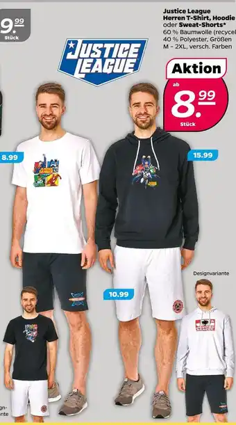 NETTO Justice league herren t-shirt, hoodie oder sweat-shorts Angebot