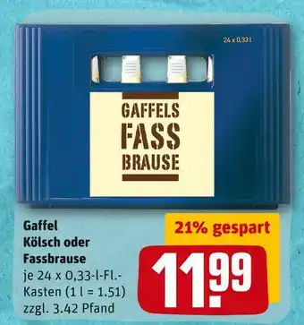 REWE Gaffel kölsch oder fassbrause Angebot