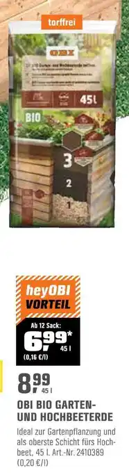 OBI Obi bio garten-und hochbeeterde Angebot