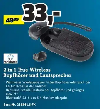 Conrad Renkforce 2in1 True Wireless Kopfhörer und Lautsprecher Angebot