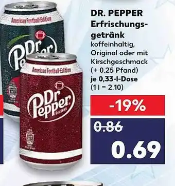 Kaufland DR. Pepper Erfrischungs-getränk Angebot