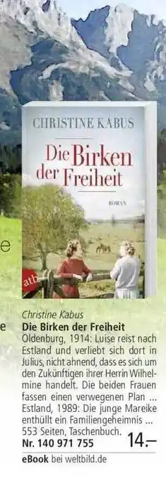 Weltbild Christine Kabus Die Birken Der Freiheit Angebot