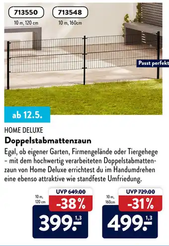 Aldi Süd Home Deluxe Doppelstabmattenzaun Angebot