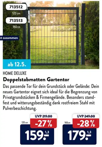 Aldi Süd Home Deluxe Doppelstabmatten Gartentor Angebot