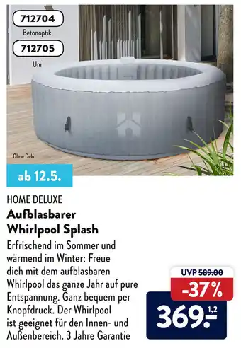 Aldi Süd Home Deluxe Aufblasbarer Whirlpool Splash Angebot