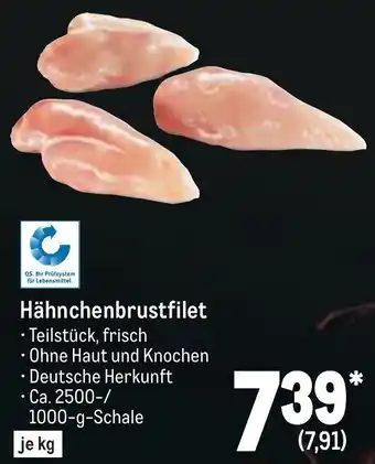 METRO Hähnchenbrustfilet 2500/1000 g Schale Angebot