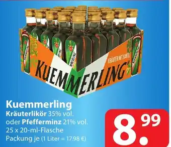 Famila Nord Ost Kuemmerling Kräuterlikör oder Pfefferminz 25x20ml Angebot