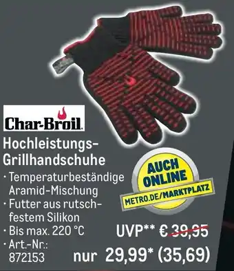 METRO Char-Broil Hochleistungs Grillhandschuhe Angebot