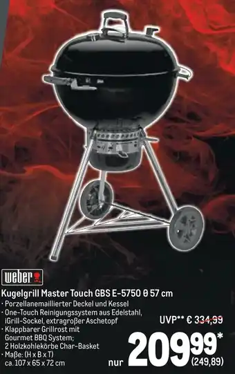 METRO Weber Kugelgrill Master Touch GBS E-5750 Ø 57 cm Angebot