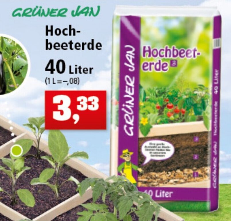 Grüner Jan Hochbeeterde 40 Liter Angebot bei Thomas Philipps