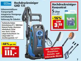 Thomas Philipps Güde Hochdruckreiniger GHD 135 Angebot