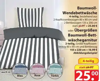 Famila Nord Ost Baumwoll Wendebettwäsche oder übergrößen Baumwoll Bettwäschegarnitur Angebot