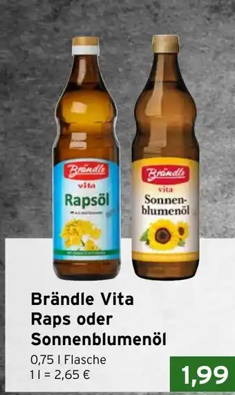 CAP Markt Brändle Vita Raps oder Sonnenblumenöl 0,75L Angebot