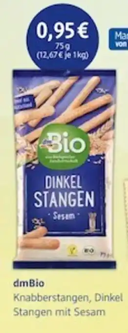 dm drogerie dmBio Knabberstangen, Dinkel Stangen mit Sesam 75 g Angebot