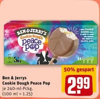 REWE PETZ Ben & Jerry's Cookie Dough Peace Pop 240ml Angebot