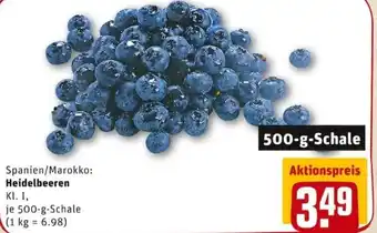 REWE PETZ Spanien/Marokko Heidelbeeren 500g Angebot