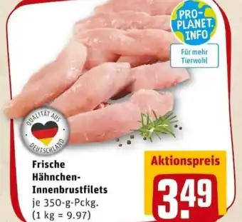 REWE PETZ Frische Hähnchen-Innenbrustfilets 350g Angebot