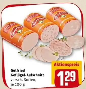 REWE PETZ Gutfried Geflügel Aufschnitt 100g Angebot