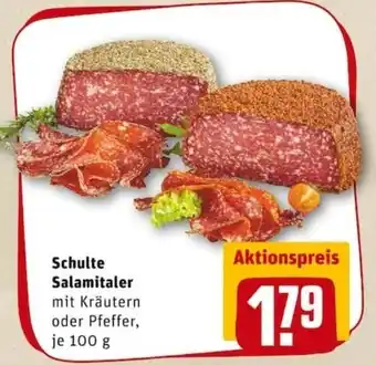 REWE PETZ Schulte Salamitaler 100g Angebot