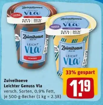 REWE PETZ Zuivelhoeve Leichter Genuss Vla 500g Becher Angebot