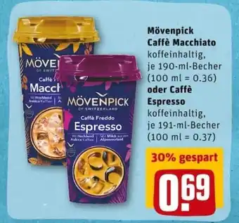 REWE PETZ Mövenpick Caffè Macchiato 190ml Becher oder Caffè Espresso 191ml Becher Angebot