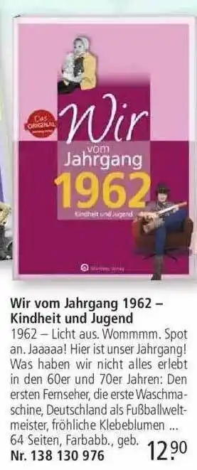 Weltbild Wir Vom Jahrgang 1962 - Kindheit Und Jugend Angebot