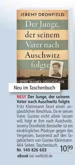 Weltbild Der Junge, Der Seinem Vater Nach Auschwitz Folgte Angebot