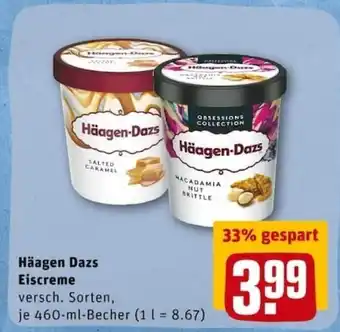 REWE PETZ Häagen Dazs Eiscreme 460ml Becher Angebot