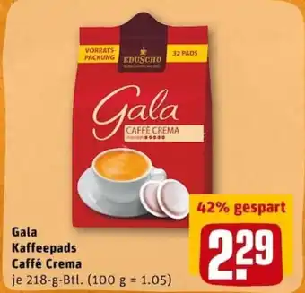 REWE PETZ Gala Kaffepads Caffé Crema 218g Angebot