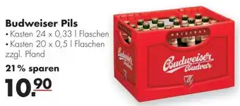 Handelshof Budweiser Pils 24x0,33L/20x0,5L Flaschen Angebot