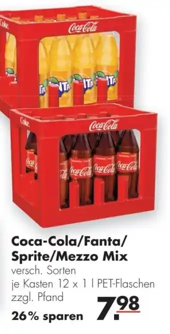 Handelshof Coca Cola, Fanta, Sprite oder Mezzo Mix 12x1L Angebot