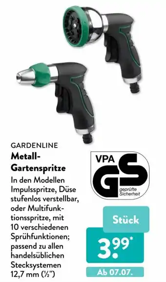 Aldi Nord Gardenline Metall Gartenspritze Angebot