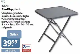 Aldi Nord Belavi Alu Klapptisch Angebot