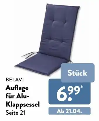 Aldi Nord Belavi Auflage für Alu Klappsessel Angebot