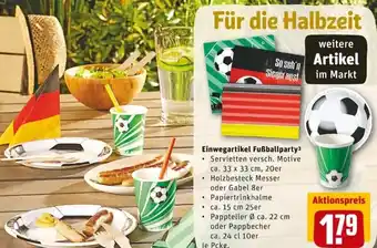 REWE PETZ Einwegartikel Fußballparty Angebot