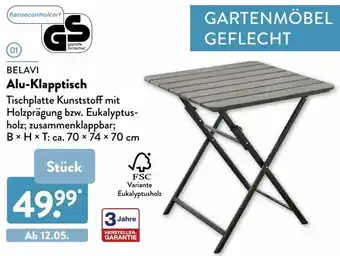 Aldi Nord Belavi Alu Klapptisch Angebot