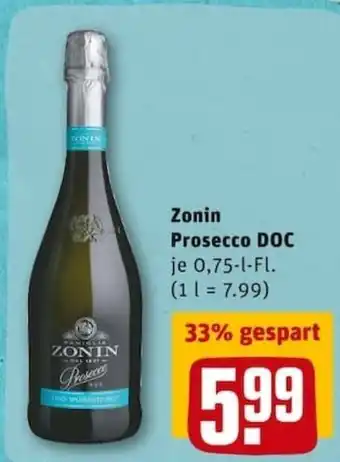 REWE PETZ Zonin Prosecco DOC 0,75L Angebot