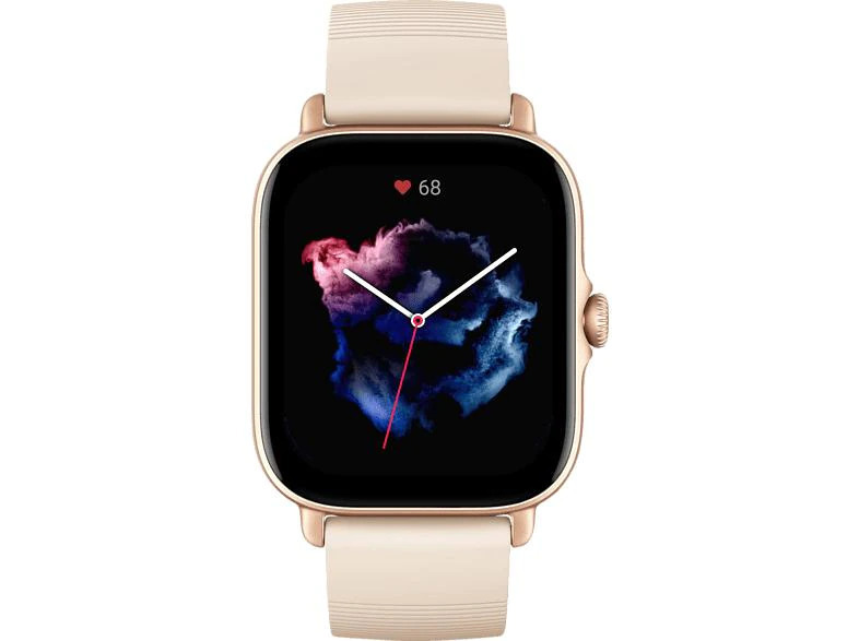Smartwatch AMAZFIT GTS 3 Smartwatch Aluminium, Kunststoff Fluoroelastomer,  88 mm + 119 mm, Ivory White | MediaMarkt