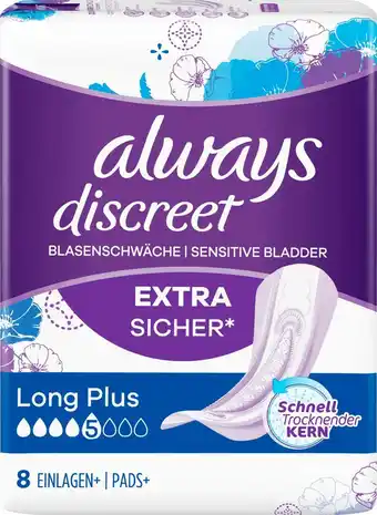 dm drogerie Always hygieneeinlagen blasenschwäche discreet long plus Angebot