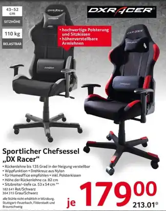 Selgros DX Racer Sportlicher Chefsessel Angebot